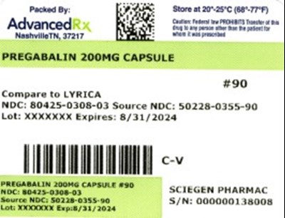 Pregabalin 200mg 80425-0308-03.jpg label 3 - Pregabalin 200mg 80425 0308 03